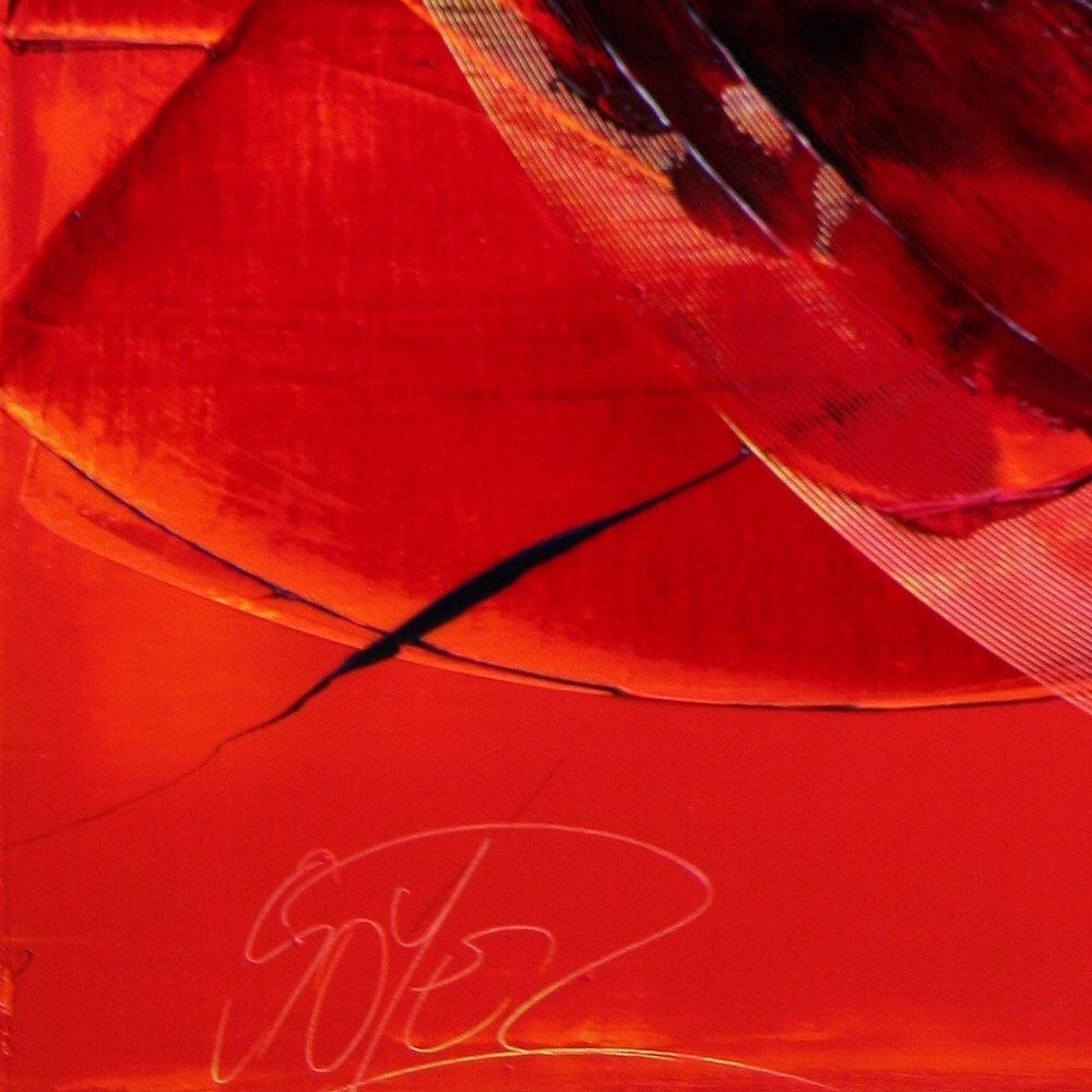 Black on Red Abstract Oil Painting 8