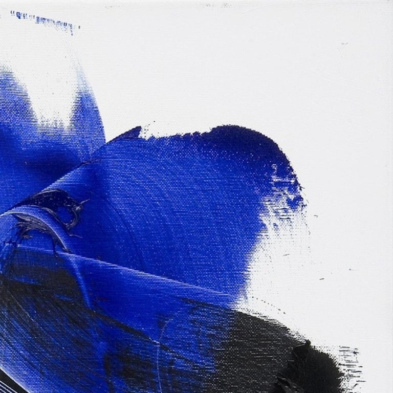 Jean Soyer Dark and Blue on White Background Hashtag Shaped Squared