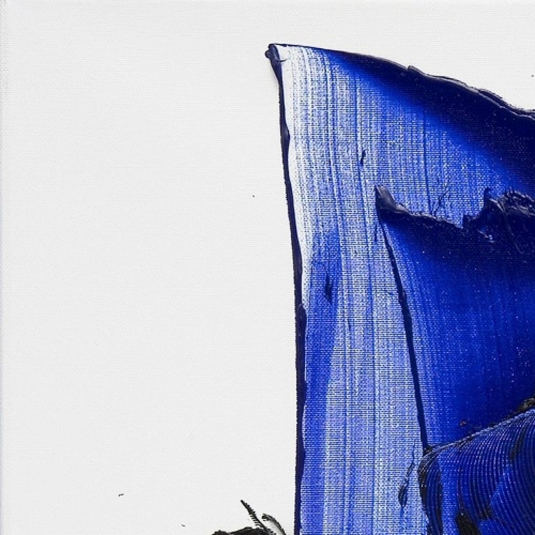 Jean Soyer Dark and Blue on White Background Hashtag Shaped Squared