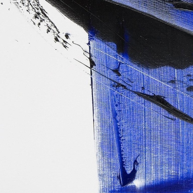 Jean Soyer Dark and Blue on White Background Hashtag Shaped Squared