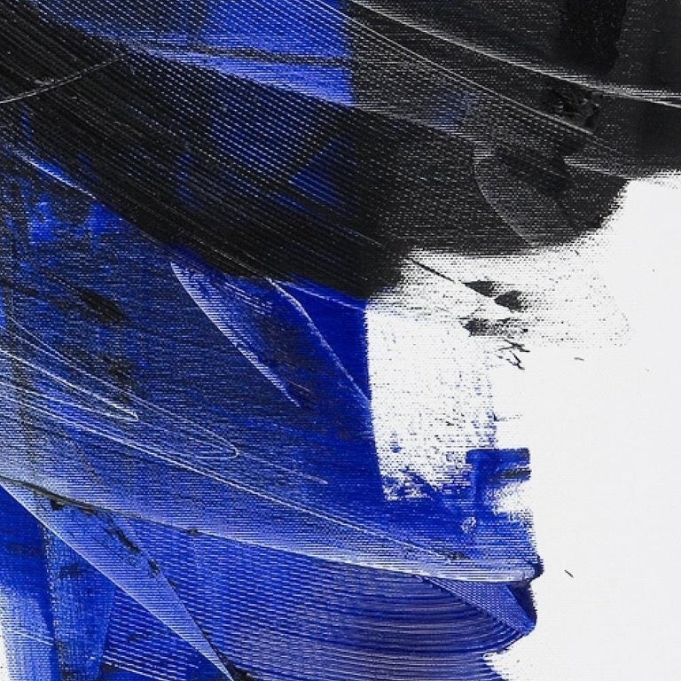 Jean Soyer Dark and Blue on White Background Hashtag Shaped Squared