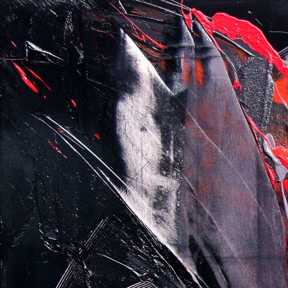 Movimento drammatico: Pittura espressionista astratta in rosso e viola in vendita 2
