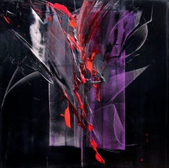 Movimento drammatico: Pittura espressionista astratta in rosso e viola