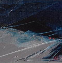 Dramatisches, von der Nacht inspiriertes abstrakt-expressionistisches Ölgemälde mit reichen Texturen