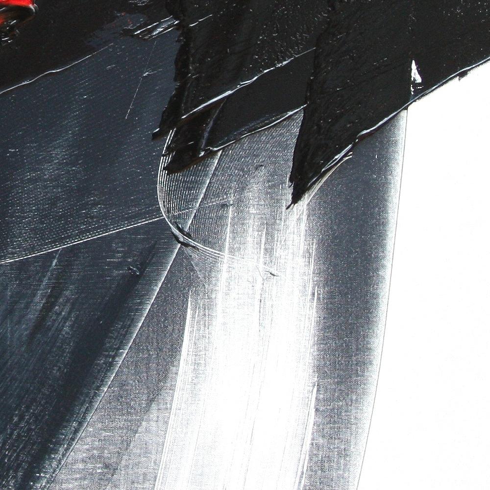 Pittura ad olio espressionista astratta dinamica in nero e rosso di Jean Soyer in vendita 9