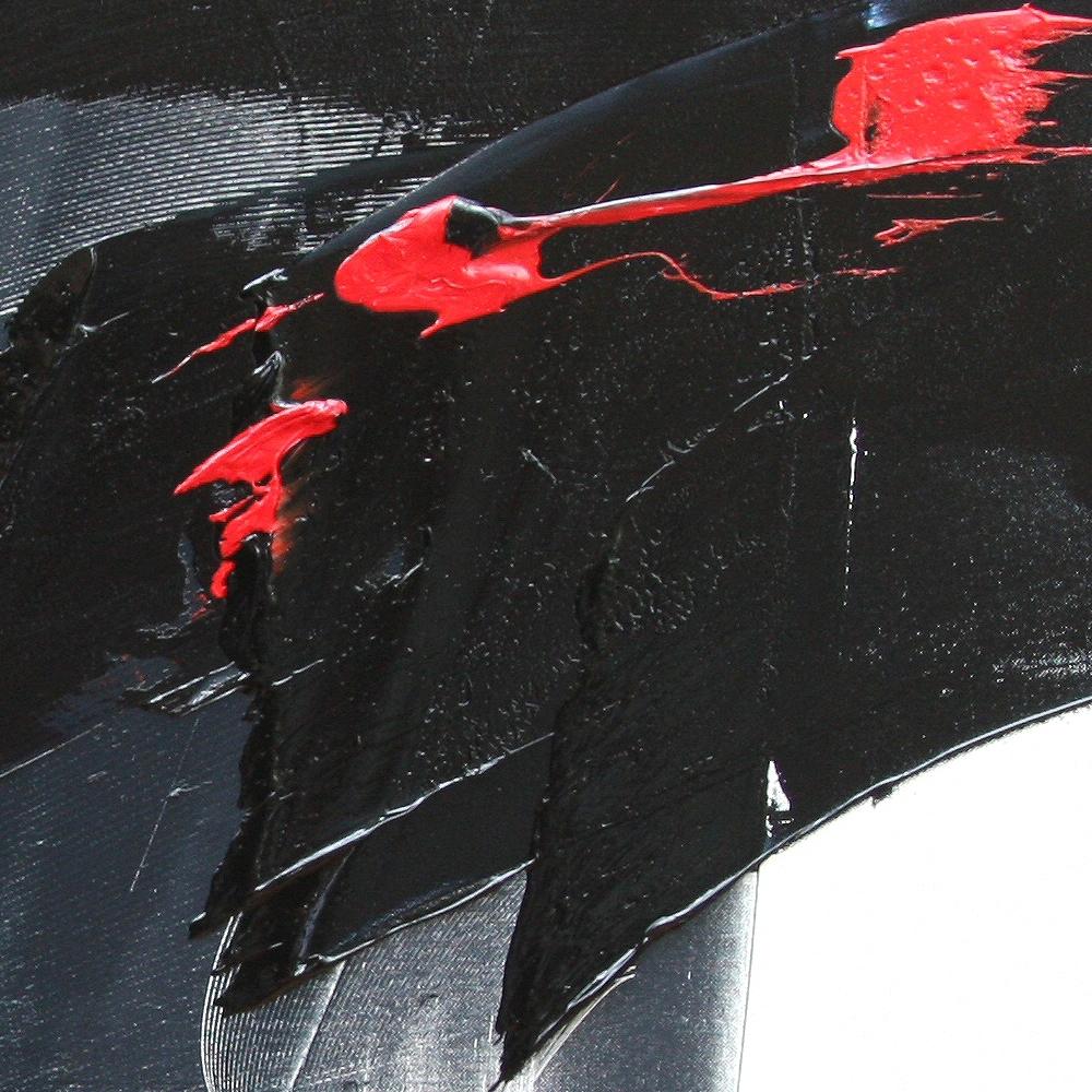 Pittura ad olio espressionista astratta dinamica in nero e rosso di Jean Soyer in vendita 10