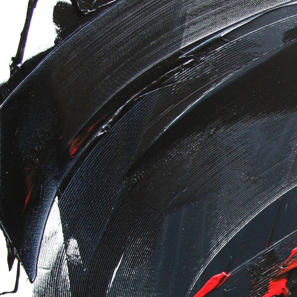 Pittura ad olio espressionista astratta dinamica in nero e rosso di Jean Soyer in vendita 3
