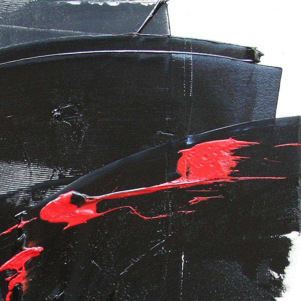 Pittura ad olio espressionista astratta dinamica in nero e rosso di Jean Soyer in vendita 6
