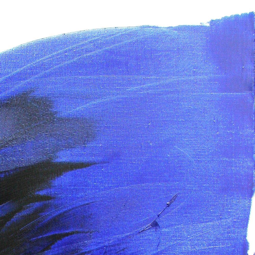 Pittura ad olio espressionista astratta dinamica blu e nera di Jean Soyer in vendita 6
