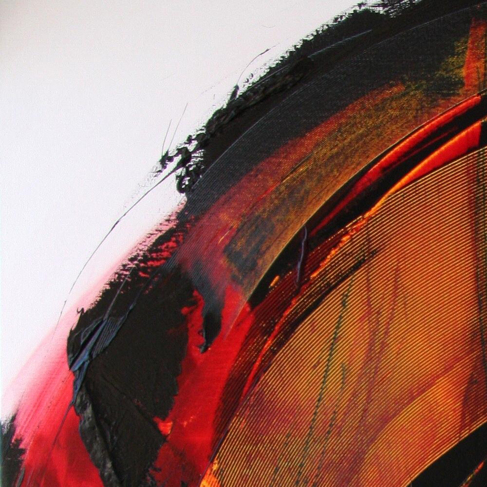 Pittura ad olio espressionista astratta di Jean Soyer, rosso scuro dinamico in vendita 5