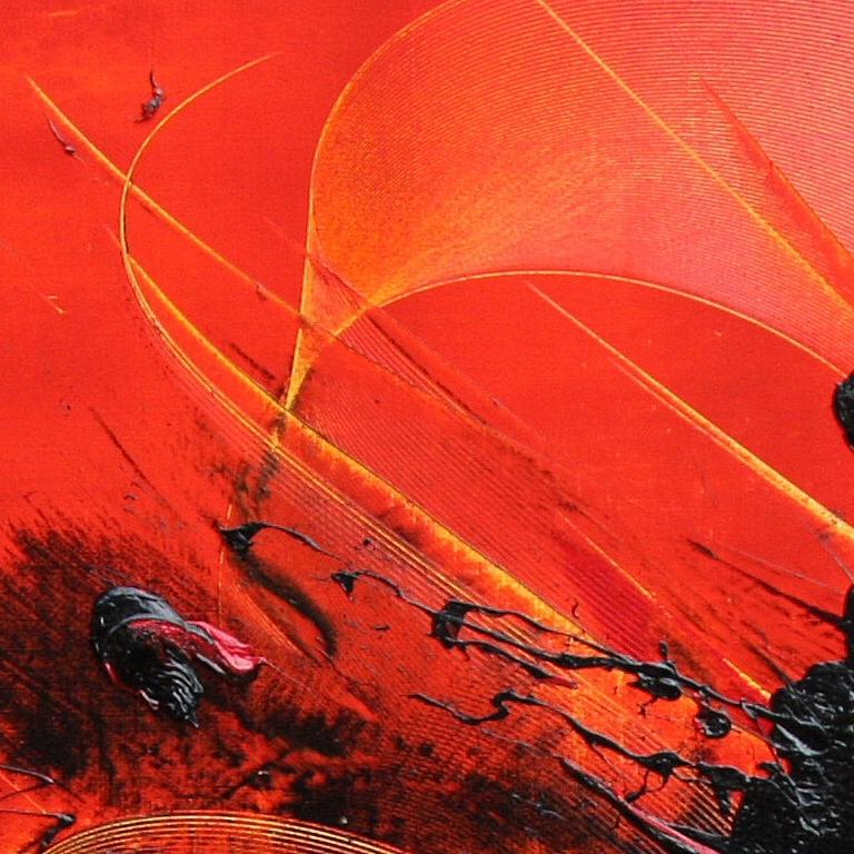 Pittura ad olio espressionista astratta rossa dinamica - Movimento d'arte moderna in vendita 5