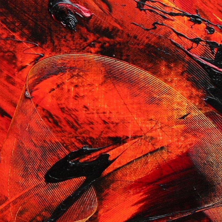 Pittura ad olio espressionista astratta rossa dinamica - Movimento d'arte moderna in vendita 6