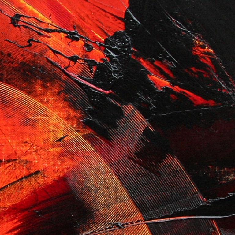 Pittura ad olio espressionista astratta rossa dinamica - Movimento d'arte moderna in vendita 7