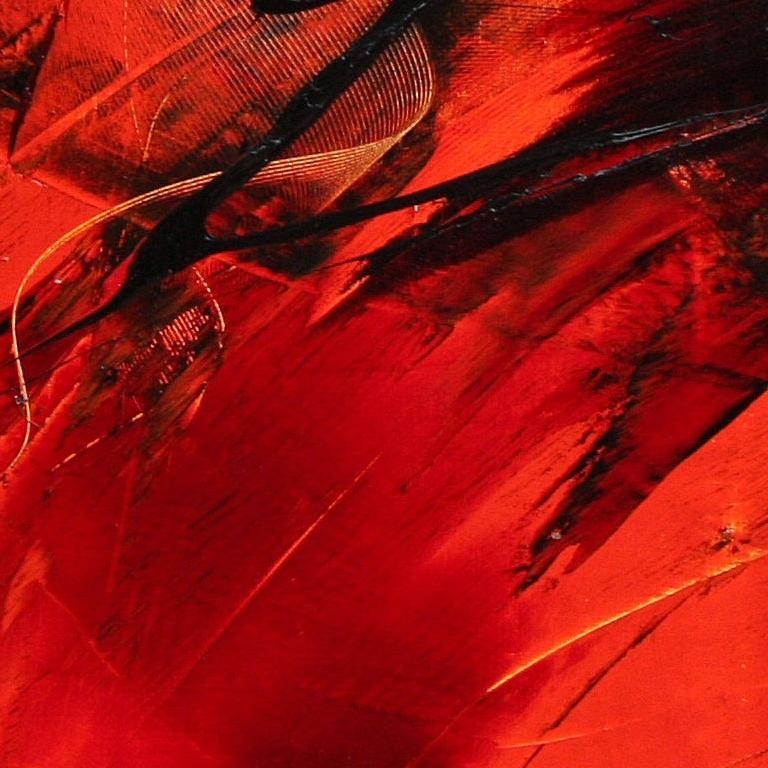 Pittura ad olio espressionista astratta rossa dinamica - Movimento d'arte moderna in vendita 8