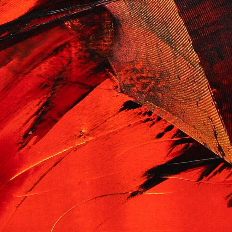 Pittura ad olio espressionista astratta rossa dinamica - Movimento d'arte moderna in vendita 9