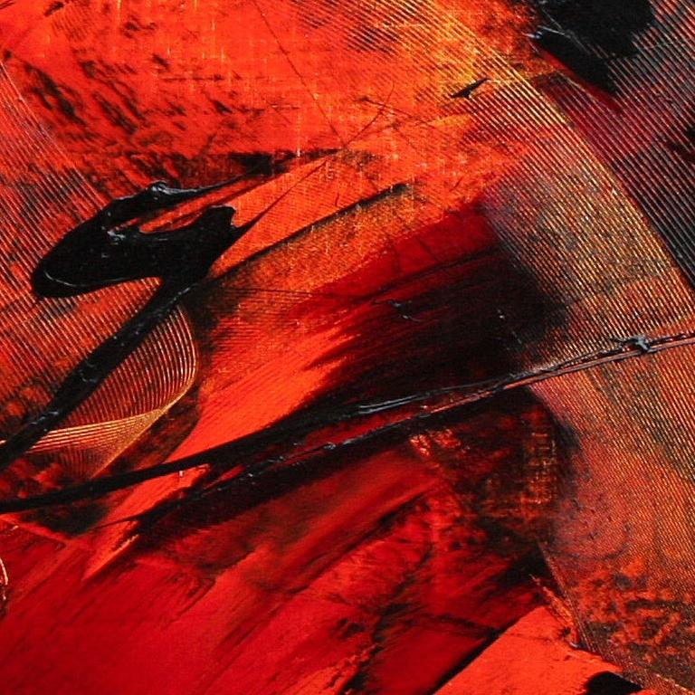 Pittura ad olio espressionista astratta rossa dinamica - Movimento d'arte moderna in vendita 11