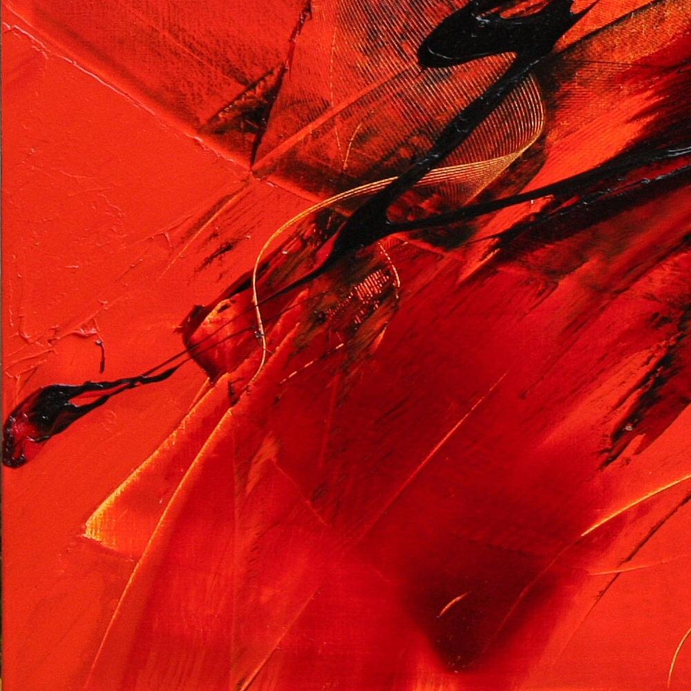 Pittura ad olio espressionista astratta rossa dinamica - Movimento d'arte moderna - Abstract Painting Rosso di Jean Soyer