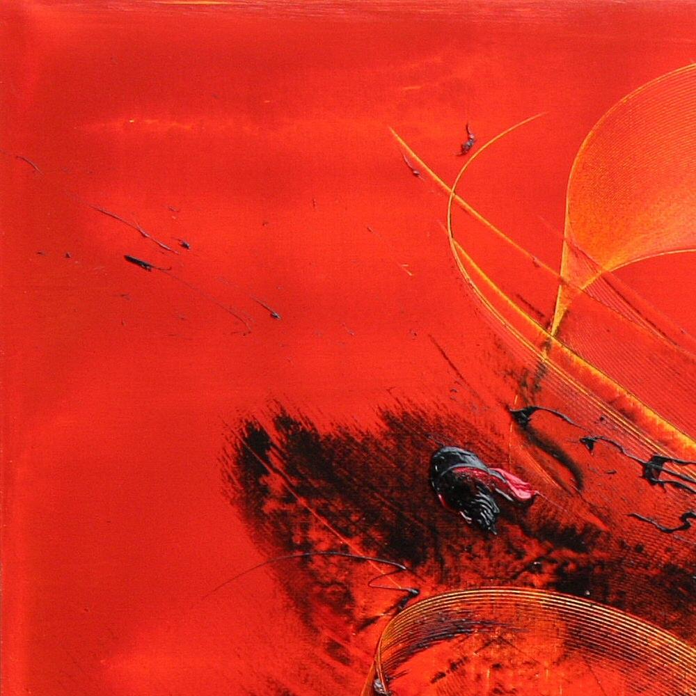 Pittura ad olio espressionista astratta rossa dinamica - Movimento d'arte moderna in vendita 1
