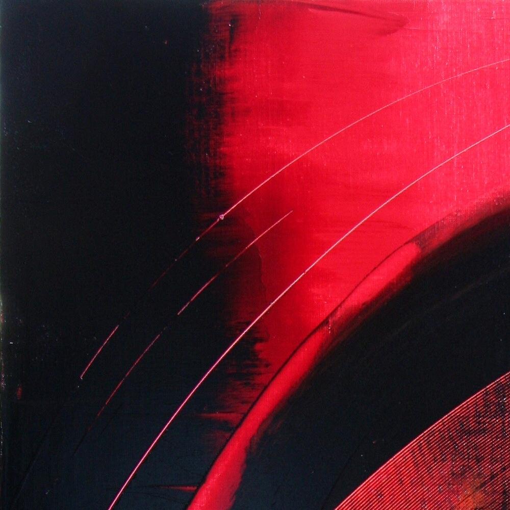 Pittura ad olio astratta espressionista moderna con tempesta rossa e nera in vendita 3