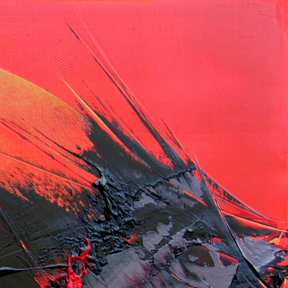 Pittura ad olio astratta dinamica rossa e nera  Espressionismo contemporaneo in vendita 2