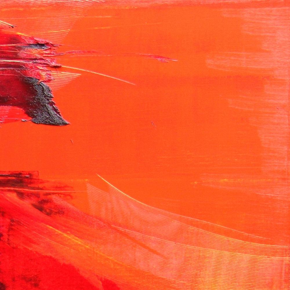 Pittura ad olio espressionista astratta dinamica rossa su nero di Jean Soyer in vendita 6