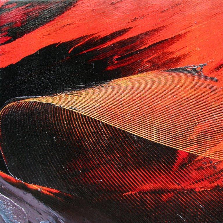 Onde espressioniste astratte moderne in rosso - Arte contemporanea in vendita 1
