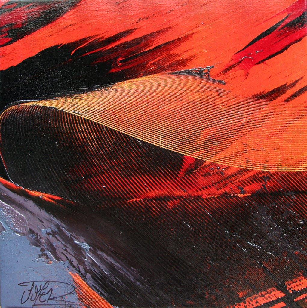 Abstract Painting di Jean Soyer - Onde espressioniste astratte moderne in rosso - Arte contemporanea