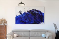 Oceanic Wave Dynamic Blue Abstract Expressionist Oil Painting by Jean Soyer