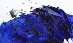 Oceanic Wave Dynamic Blue Abstract Expressionist Oil Painting by Jean Soyer