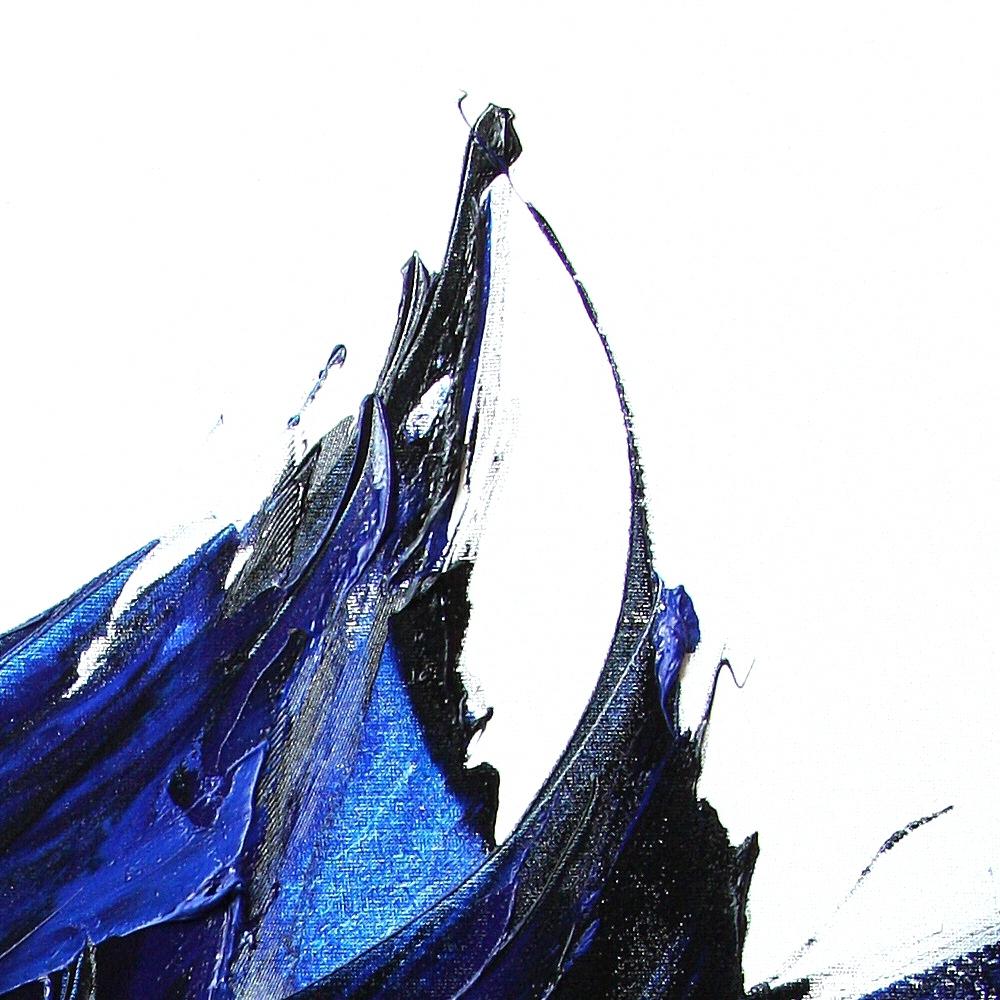 Potente paesaggio astratto blu: Interpretazione moderna della montagna - Abstract Painting Nero di Jean Soyer