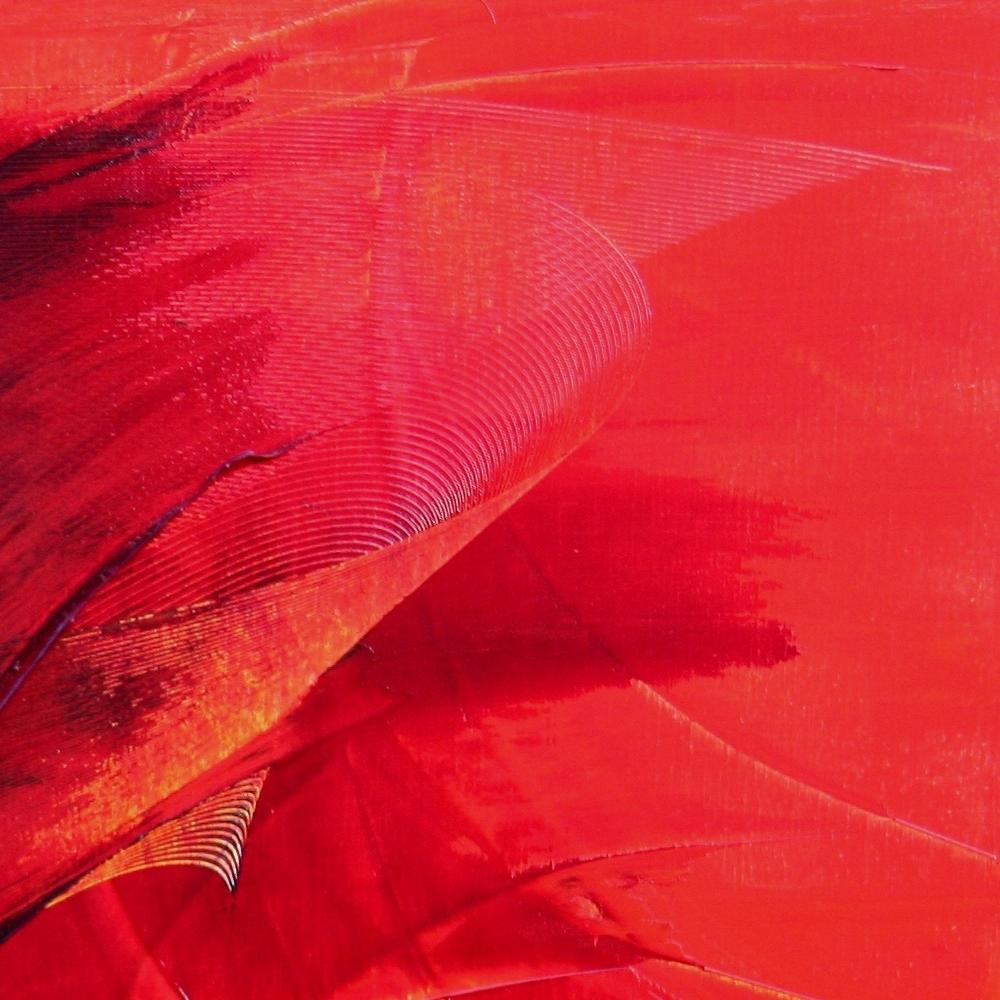 Potente dipinto ad olio astratto dinamico nero su rosso in movimento in vendita 3