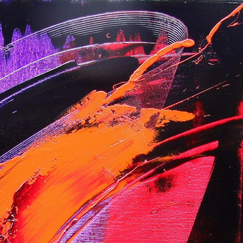 Purple, Red, Orange and Black Vertical Abstract Oil Painting 9