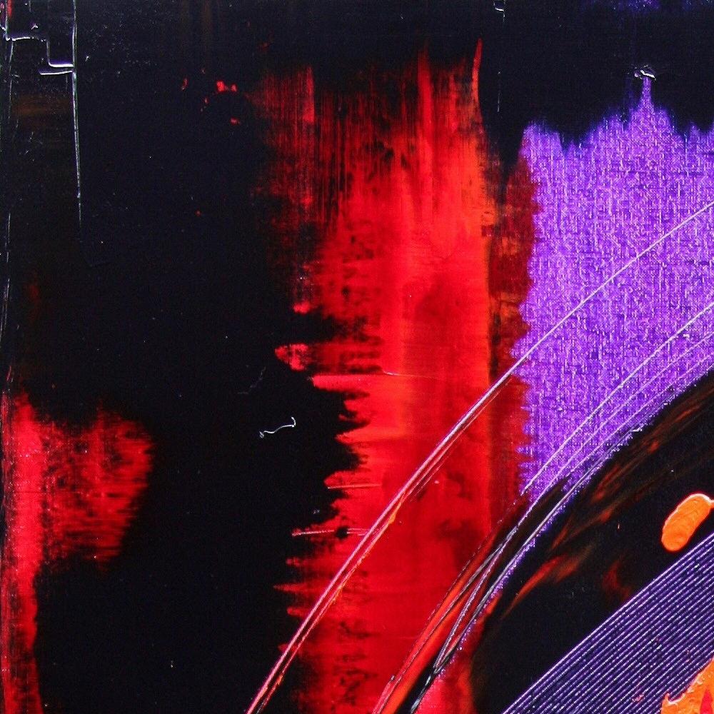 Purple, Red, Orange and Black Vertical Abstract Oil Painting 10
