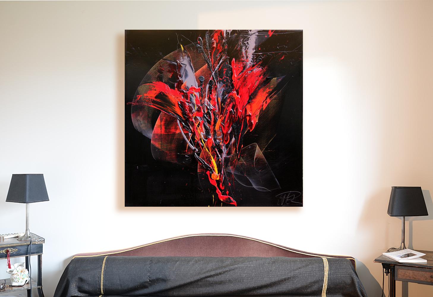 fireworks oil painting