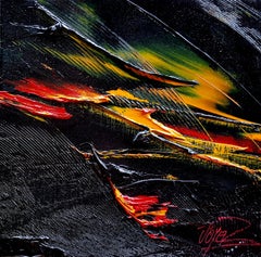 Small Volcano Colors Abstract Landscape Oil Painting