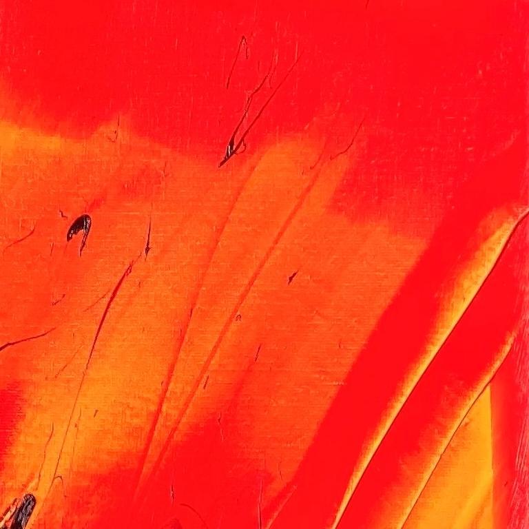 Passione vulcanica: Pittura ad olio astratta rossa e nera di Jean Soyer in vendita 11