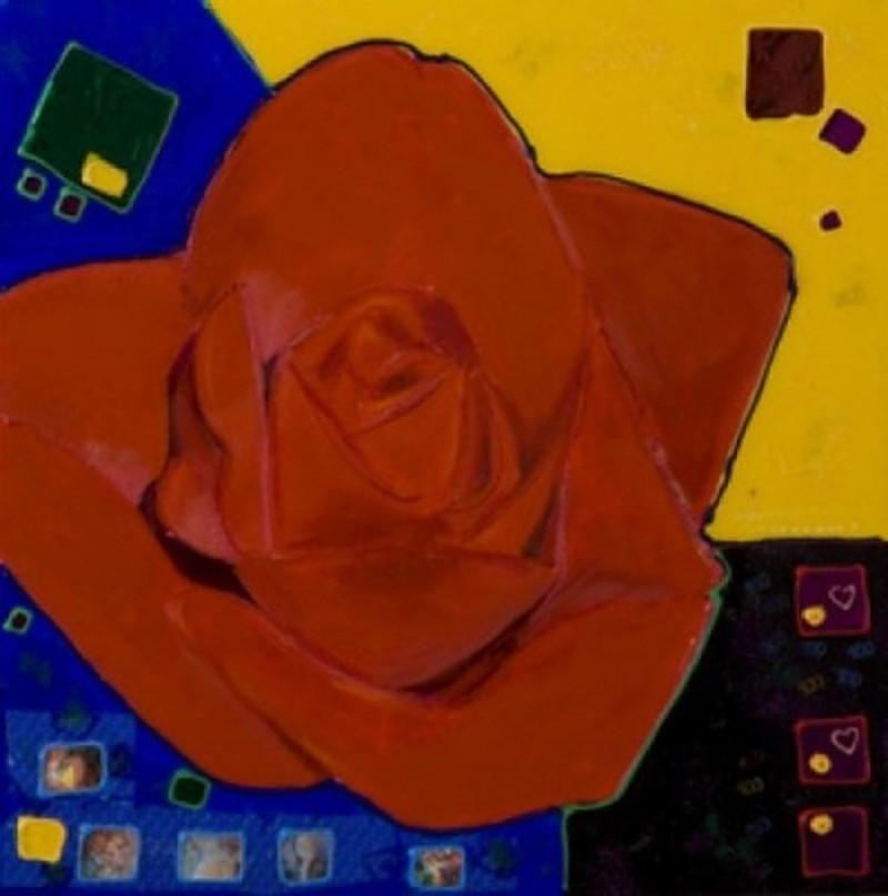  La Rose  - Mixed Media Art by Jean Tannous
