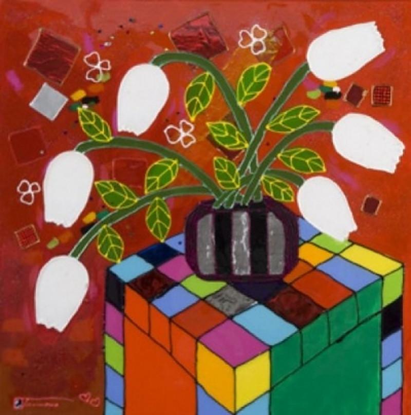 Jean Tannous Still-Life Painting -  Le Cube 