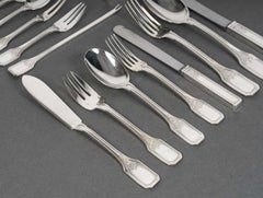 JEAN TETARD - 199-PIECE STERLING SILVER CUTLERY SET - 1930s