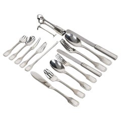 JEAN TETARD - 199-PIECE STERLING SILVER CUTLERY SET - 1930s