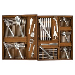 Jean Tetard Art Deco Modernist Cutlery Flatware Set Nice Sterling Silver 115Pces