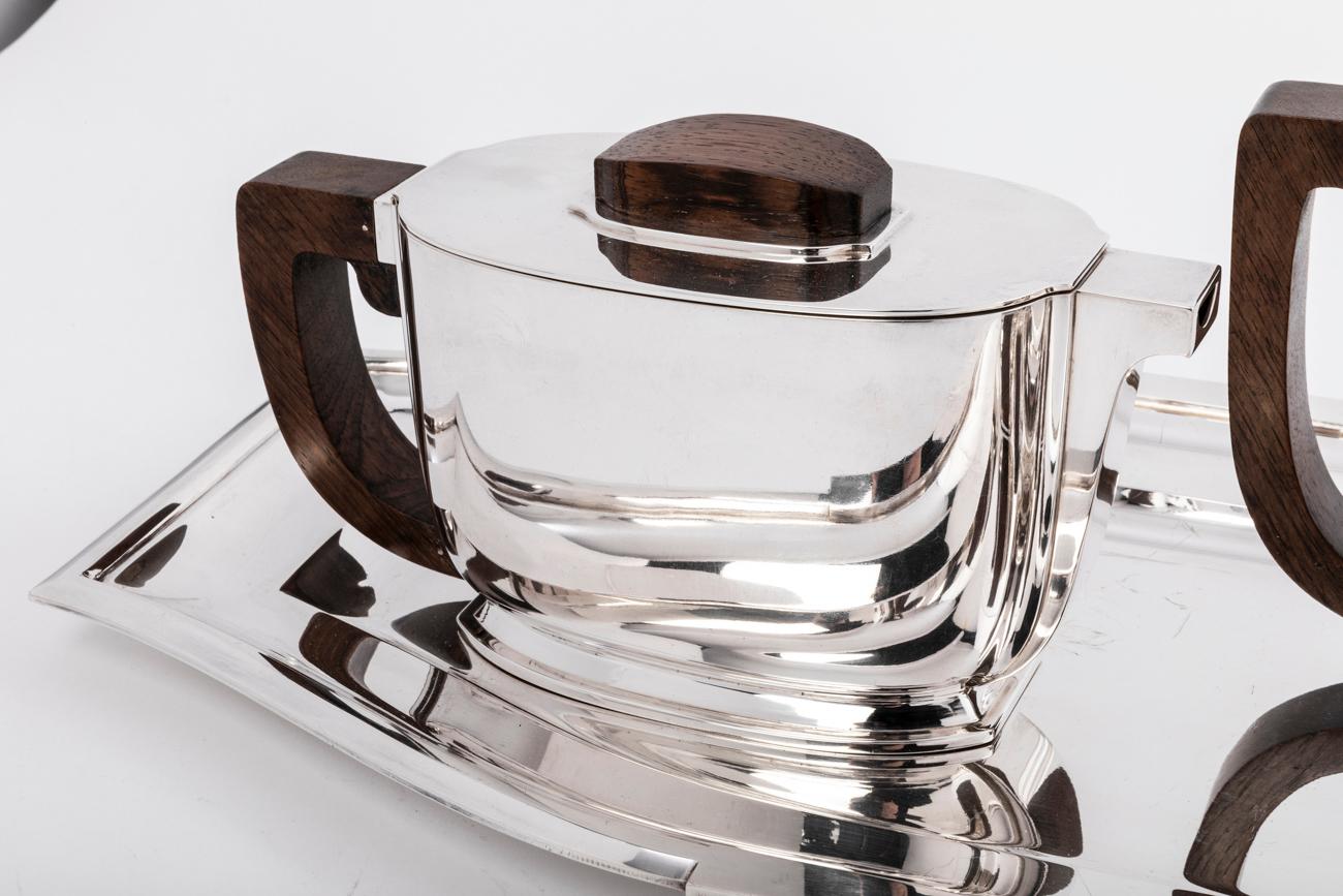 Jean Tetard & Christofle  Silver Tea / Coffee Set 5 Pieces For Sale 8