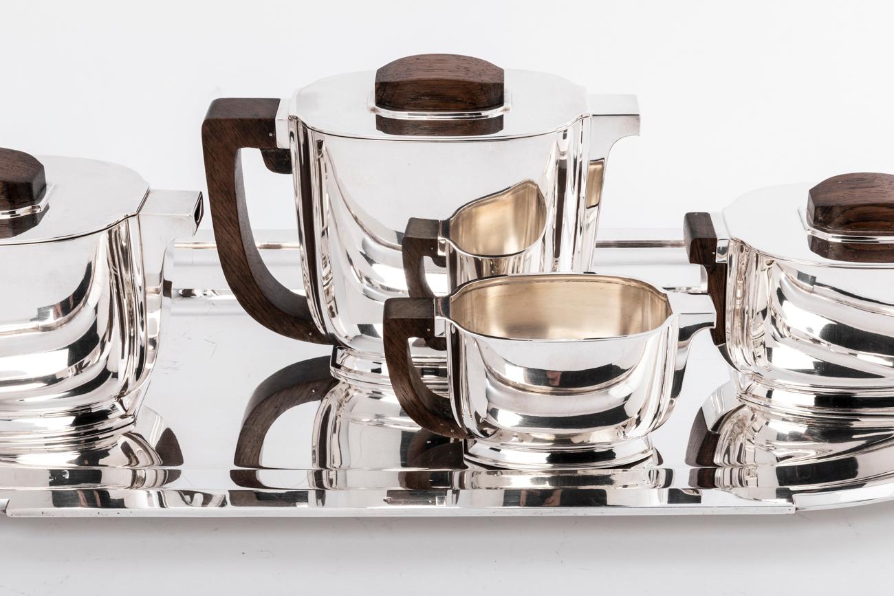 Jean Tetard & Christofle  Silver Tea / Coffee Set 5 Pieces For Sale 10