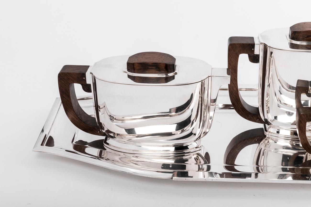 Jean Tetard & Christofle  Silver Tea / Coffee Set 5 Pieces For Sale 11