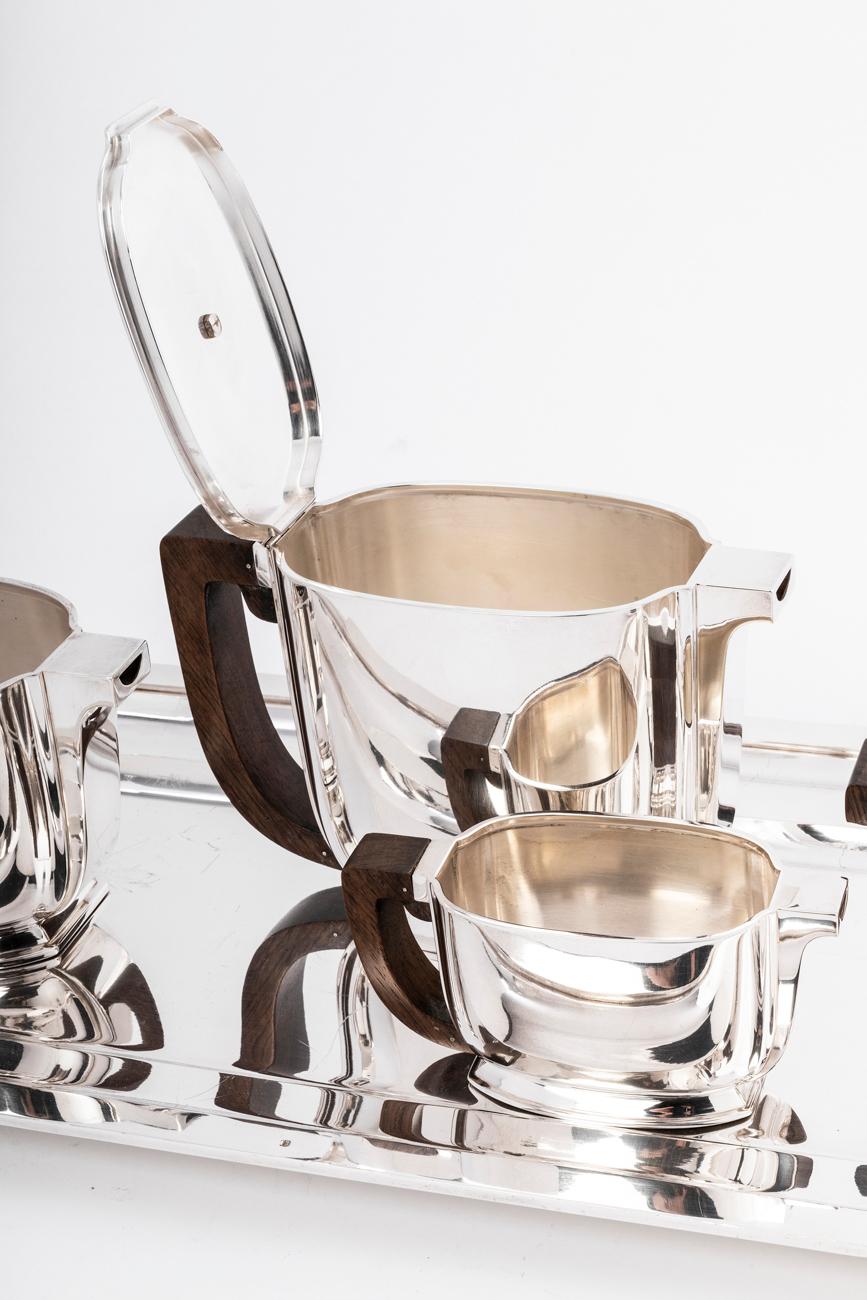 Jean Tetard & Christofle  Silver Tea / Coffee Set 5 Pieces For Sale 3