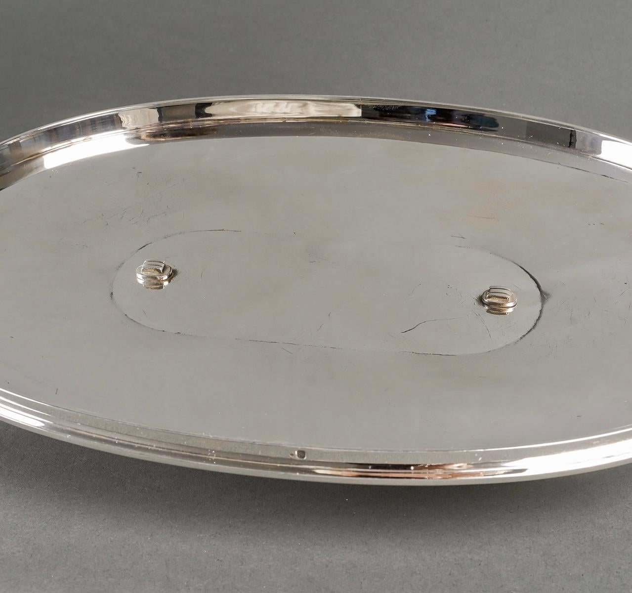Jean Tetard, Modernist Art Deco Tureen Centerpiece Sterling Silver For Sale 9