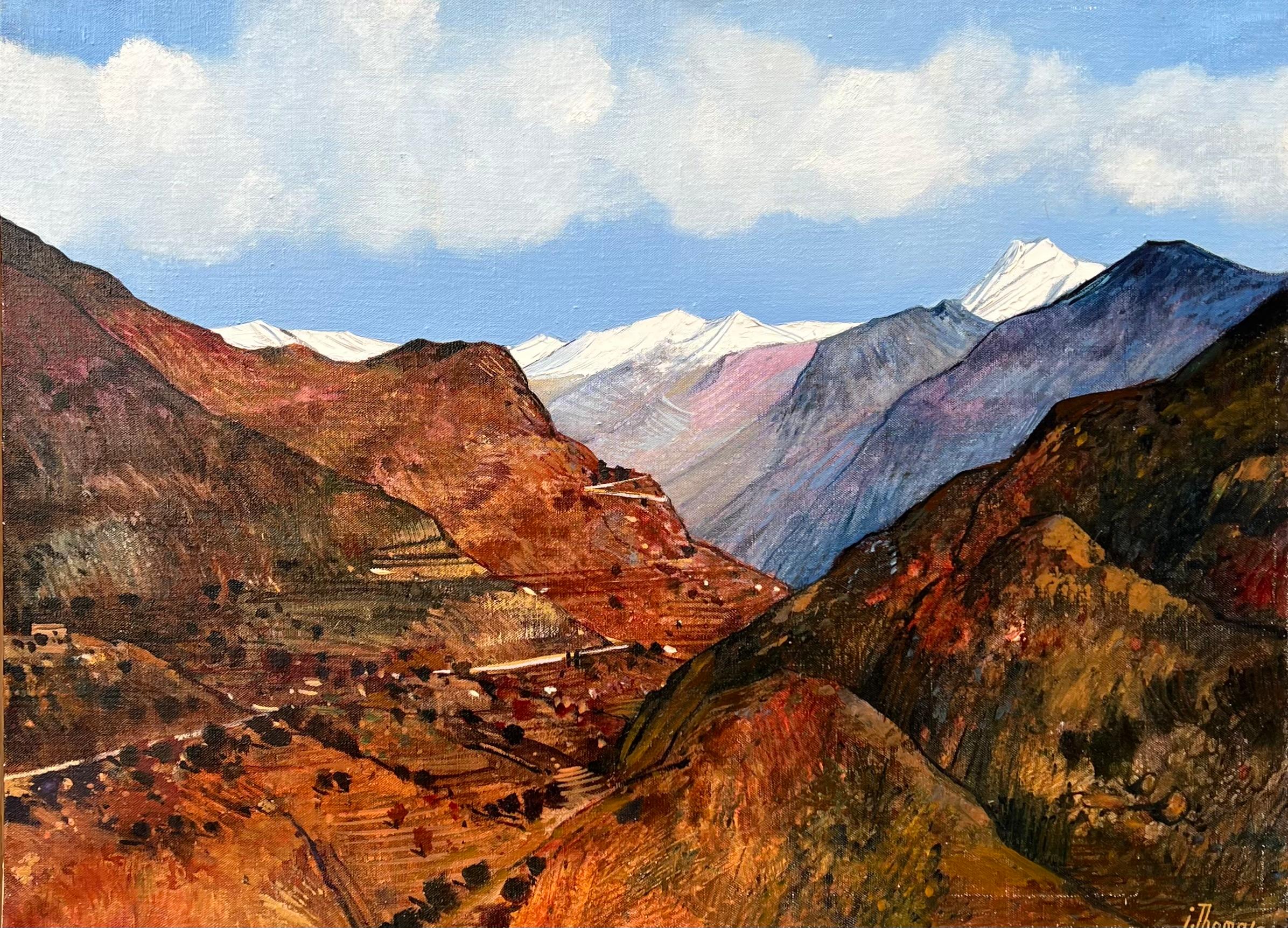 Landscape Painting di Jean thomas  - "Depuis le col de Brouis" - Provenza, Francia dipinto originale di Thomas Thomas