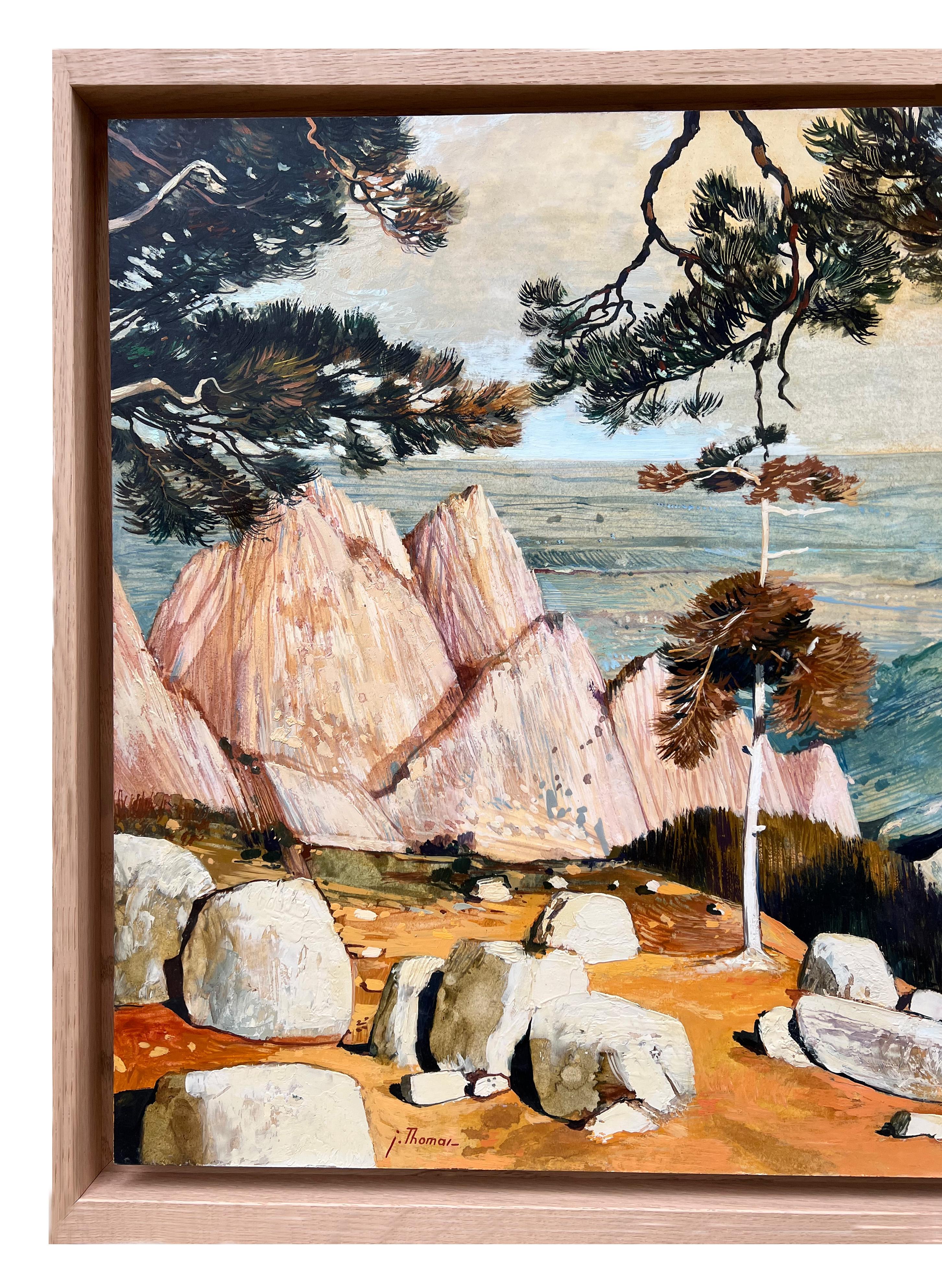 Passo di Bavella, Corsica, Francia, dipinto ad olio originale di Thomas Thomas - Painting Scuola francese di Jean Thomas