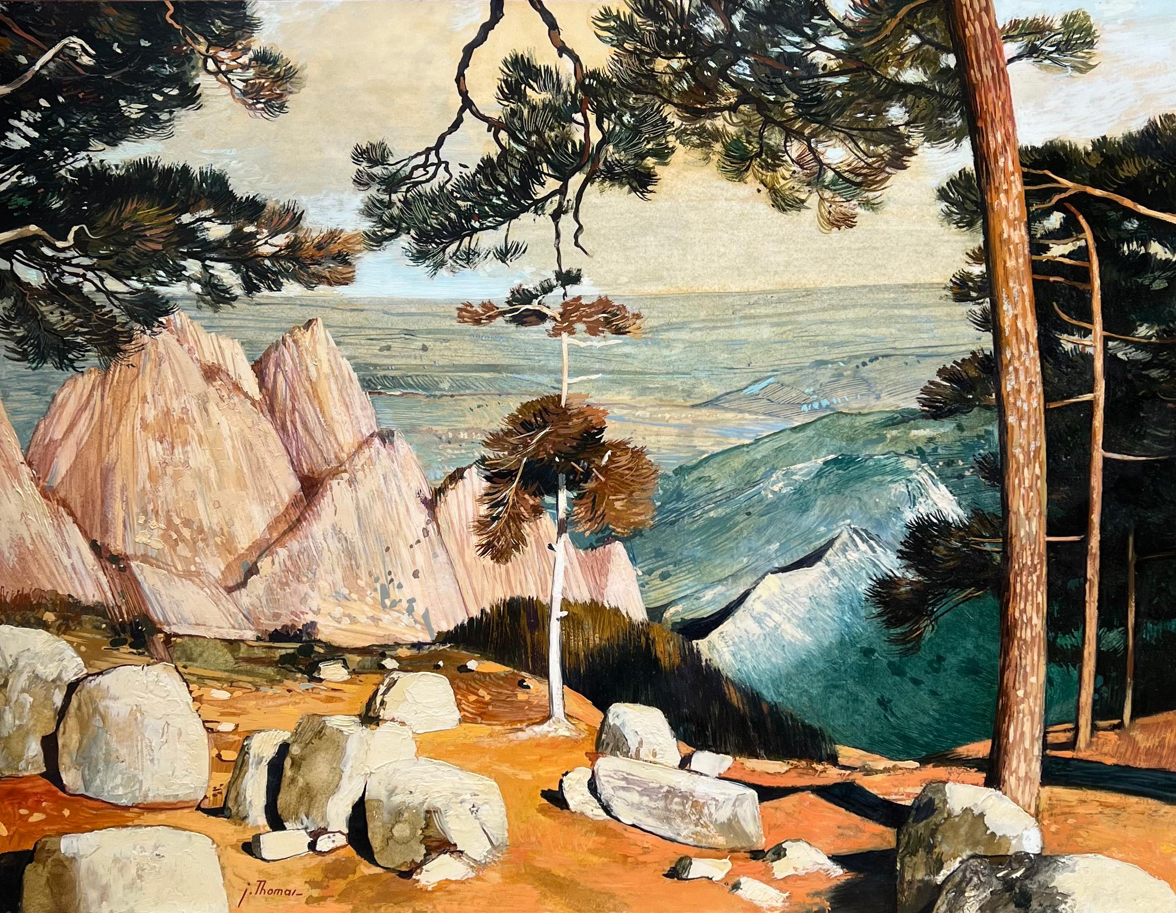 Passo di Bavella, Corsica, Francia, dipinto ad olio originale di Thomas Thomas in vendita 1