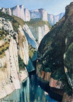 "Le Verdon à son entrée dans le lac de Sainte Croix - Coté Canyon" - France